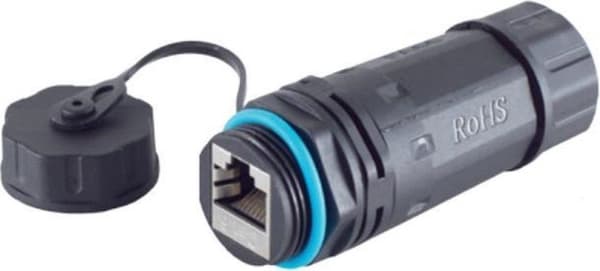 S-Impuls Vandtæt IP68 STP CAT6 kobling - industriel / sort