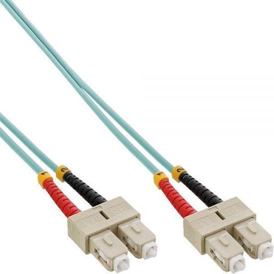 InLine - Patch -kaapeli - SC-monitila (M) SC-monimoodiin (M) - 50 cm - valokuitu - 50/125 mikronia - OM3 - halogeeniton - turkoosi (83555O)
