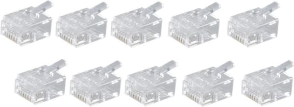 shiverpeaks BASIC-S modulaarinen liitin RJ45, suojaamaton 6-napainen, 6 liitintä määritetty, DEC-versio, kullattu liitäntä (BS72050-DEC-10)