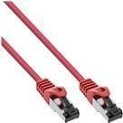 INLINE - Patch ledning - RJ-45 (M) til RJ-45 (M) - 1m - SFTP, PiMF - CAT 8.1 - IEEE 802.3af/IEEE 802.3at - Halogenfri, støbt, rund, uden krog - Rød