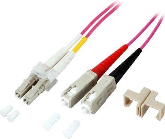 Duplex jumpperi LC/SC 50/125µ, 10 metriä, ECOFIBER, OM3+, LSZH (O0323.10)