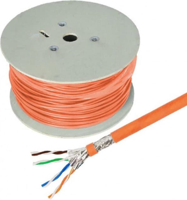 Helos High Quality Cat 7 S/FTP kaapeli, PiMF, LSZH, oranssi, rulla 500m