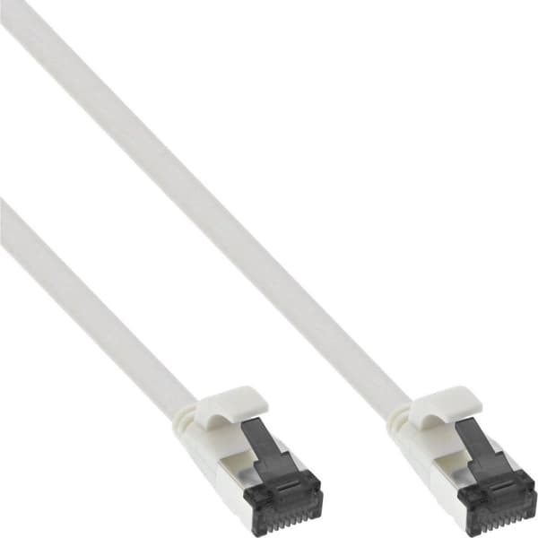 U/FTP CAT8.1 40 Gigabit fladt netværkskabel med TPE kappe / hvid - LSZH - 5 meter