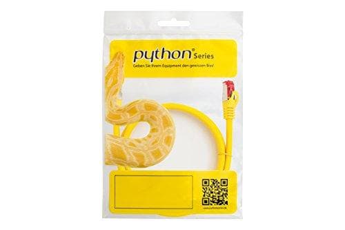 PYTHON Cat.6 RJ45 Ethernet LAN-patch-kabel med snap-in-beskyttelse og nylonfletning, S/FTP, PiMF, PVC, 250MHz, OFC, Gigabit-kompatibel (10/100/1000-Ba