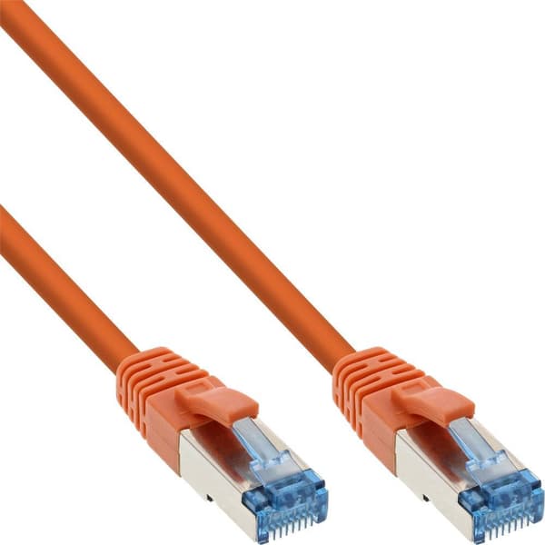 InLine - Patch Cable - RJ-45 (M) - RJ-45 (M) - 7,5 m - SFTP, PiMF - CAT 6a - halogeeniton, ilman koukkua - oranssi (76807O)