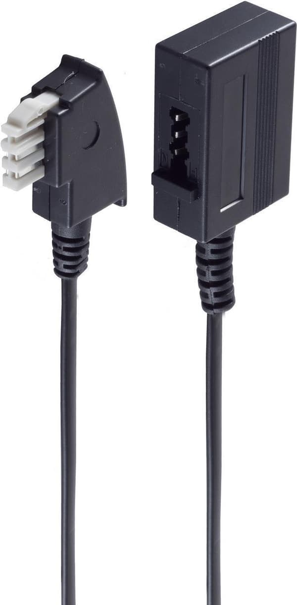 shiverpeaks ®-BASIC-S--telefonförlängning, TAE N-kontakt till TAE N-koppling, 4-ledare, 3,0 m (BS70213)