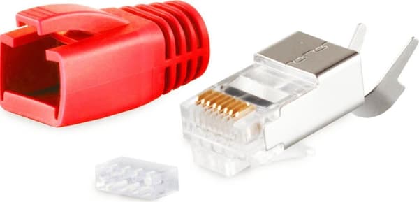 S/CONN maksimale tilslutningsmuligheder netværksmodulært stik RJ45 SET til installationskabler op til AWG 23, stik med trækaflastning, indføringshjælp