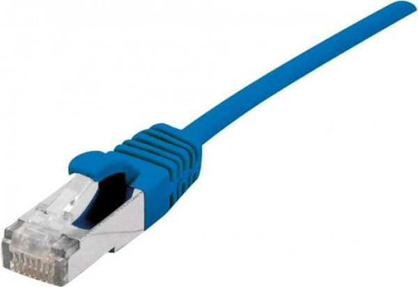 Dexlan patchkabel kat. 6A, S/FTP (PiMF), ultratynd, halogenfri, med låsebeskyttelse, blå, 2,0 m (858724)