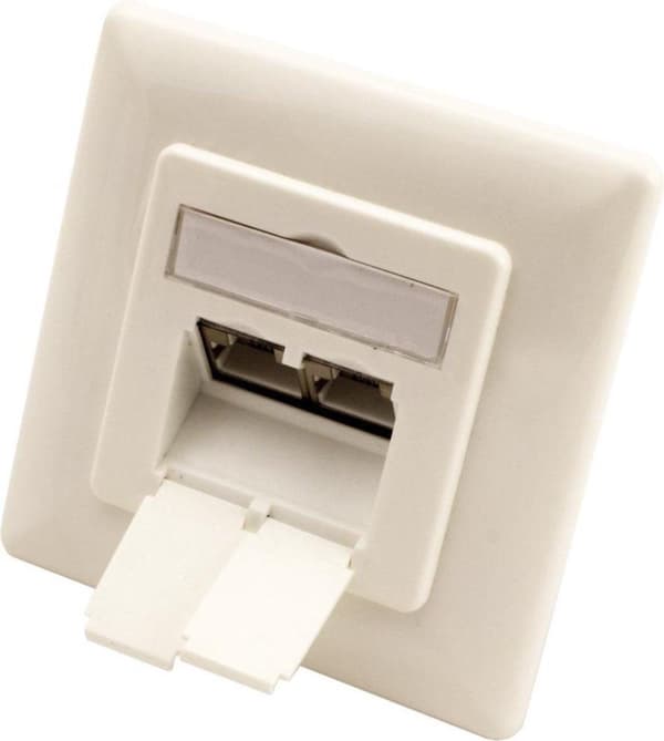 Værdi Cat.6a Flush Mount Wall Jack, STP, lodret hvid