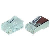 shiverpeaks BASIC-S modulaarinen liitin RJ45, suojaamaton 8-napainen, 8 liitintä määritetty, pyöreille kaapeleille, kullattu liitin (BS72051R-100)