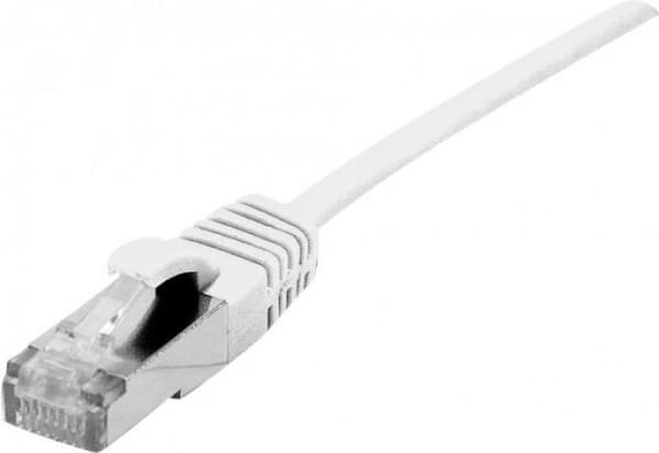 Dexlan Patch Cable Cat. 6A, S/FTP (PiMF), erittäin ohut, halogeeniton, salpasuojalla, valkoinen, 0,5 m (858743)