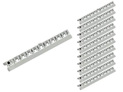 Bra anslutningar nummermärkningar för LC fiberoptisk kabel | SET MED 10 | Markör 0 till 9 - grå