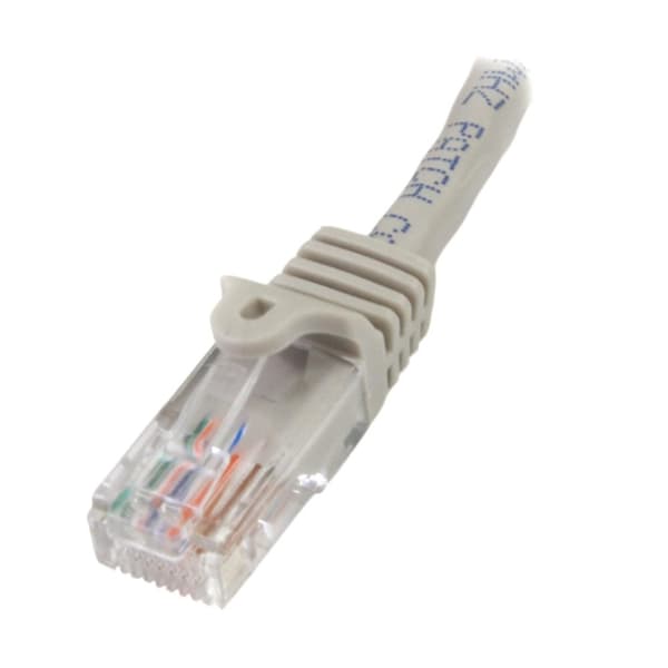 StarTech.com Snagless Cat 5e UTP Patch-kabel - Patch-Kabel - RJ-45 (M) - RJ-45 (M) - 1,0 m - UTP - CAT 5e - presset, glat - Grå (45PAT1MGR)