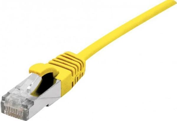 Dexlan Patch Cable Cat. 6A, S/FTP (PiMF), erittäin ohut, halogeeniton, lukitussuojalla, keltainen, 1,0 m (858709)