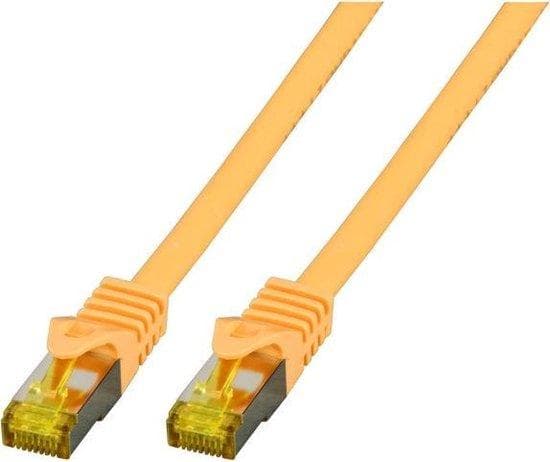 Producent: EFB-Electronics RJ45 patchkabel S/FTP, Cat.6A, LSZH,Cat.7 råkabel, 5m, gul Det skærmede Cat.6A RJ45 patchkabel sikrer meget gode egenskaber