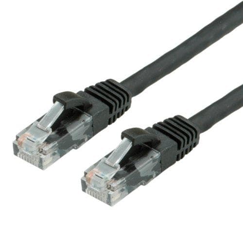 VÆRDI - Patch ledning - RJ-45 (M) til RJ-45 (M) - 1 m - UTP - CAT 6a - støbt, uden krog - sort, RAL 9011 (21.99.1461)