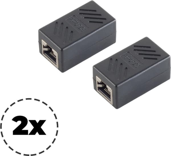 ShiverPeaks S/CONN maksimaalinen liitettävyys SET Adapter Modular Patch Connector-cat. 6A kaapeliliitin kaksoisliitin RJ45 täysin suojattu - 2 kpl (08