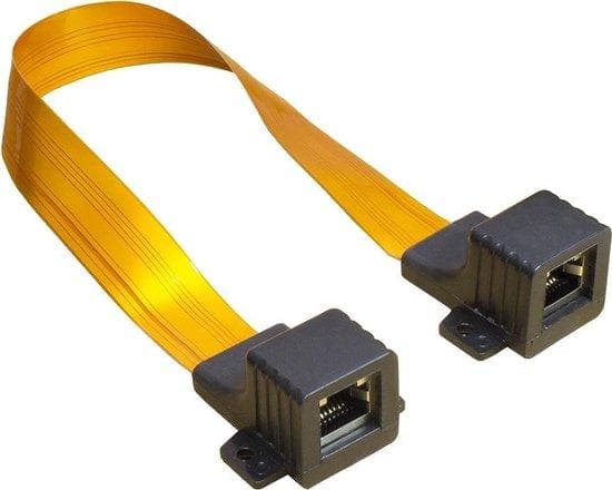 Ethernet vinduesbøsning i høj kvalitet, gennemsigtig, total længde inklusive stik 25 cm, fleksibel længde 18 cm, Good Connections® (8055-F18Q)