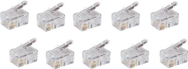 shiverpeaks BASIC-S modulært stik RJ10/14, uskærmet 4-benet, 4 kontakter tildelt, guldbelagte kontakter, i poly (BS72039-10)