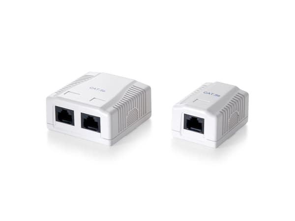 Udstyr - Vægstikkontakt - RJ-45 X 2 - hvid, RAL 9003 - 2 porte (235112)