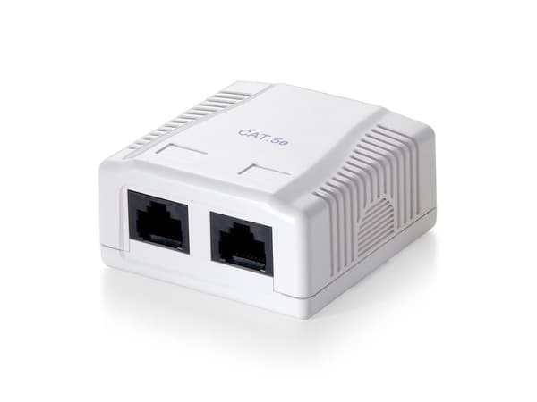Udstyr - Vægstikkontakt - RJ-45 X 2 - hvid, RAL 9003 - 2 porte (235112) Hvid