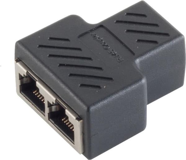S/CONN maksimal tilslutningsadapter modulær patch-stik-kat. 6A patchkabeladapter, RJ 45-stik til 2 x RJ 45-stik, fuldt afskærmet (08-01040)