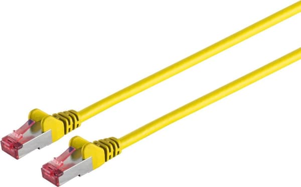 S/CONN maximal anslutningskabel för nätverkskabel, cat 6A, S/FTP, PIMF, halogenfri, GHMT-CERTIFIERAD, gul, 1,0 m (75711-AY)