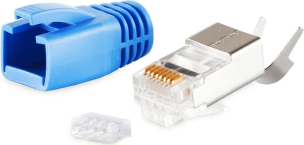 S/CONN maksimal tilslutningsmuligheder netværksmodulært stik RJ45 SET til installationskabler op til AWG 23, stik med trækaflastning, indføringshjælp