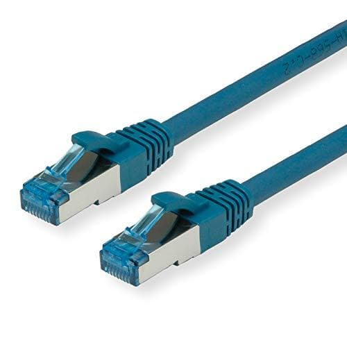 VÆRDI - Patch ledning - RJ-45 (M) til RJ-45 (M) - 1m - SFTP, PiMF - CAT 6a - halogenfri, støbt, krogfri, snoet - Blå (21/9/1951)
