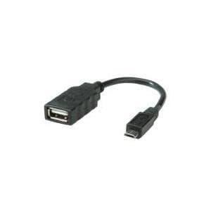 ROLINE USB 2.0-kabel, USB 2.0 Typ Micro B - Typ A BU, OTG 0,15 m (11.02.8311)