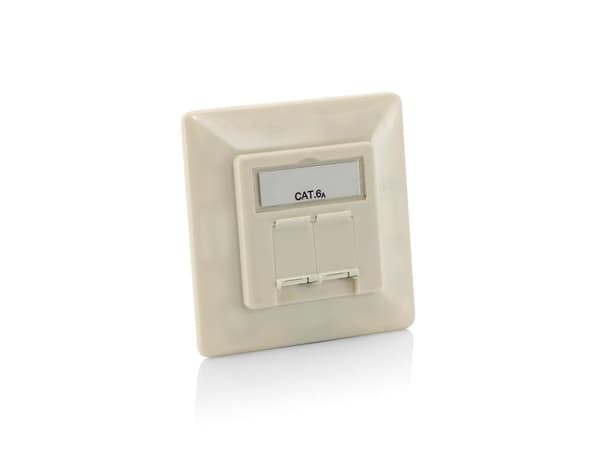 Equip Professional - Forgreningsdåse, planmonteret - RJ-45 X 2 - Perlehvid, RAL 1013 (pakke med 5) - for at udstyre Universal Overflademonteringsboks Hvid