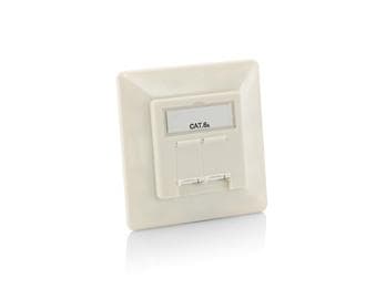 Equip Professional - Forgreningsboks, Flush Mount - RJ-45 X 2 - Pure White, RAL 9010 (pakke med 5) - for at udstyre Universal Surface Mounting Box Hvid