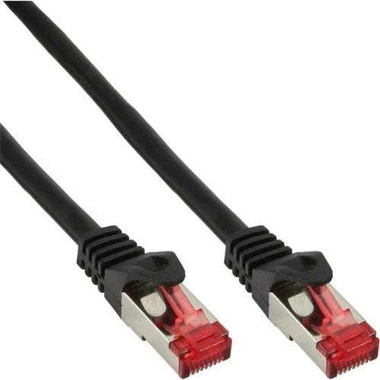 InLine - Patch-kabel - RJ-45 (M) - RJ-45 (M) - 1,0 m - S/FTP-kabel - CAT 6 - presset - Sort (76911S)