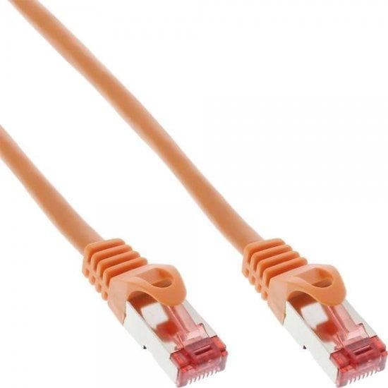 INLINE - patchkabel - RJ-45 (M) - RJ-45 (M) - 25cm - SFTP - CAT 6 - pressad, med kinkskydd - orange (76422O)