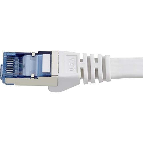 Renkforce RF-4149837 RJ45 verkkokaapeli, patch-kaapeli CAT 6a U/FTP 0,50 m harmaa erittäin joustava, salpasuojalla, liekinsuoja