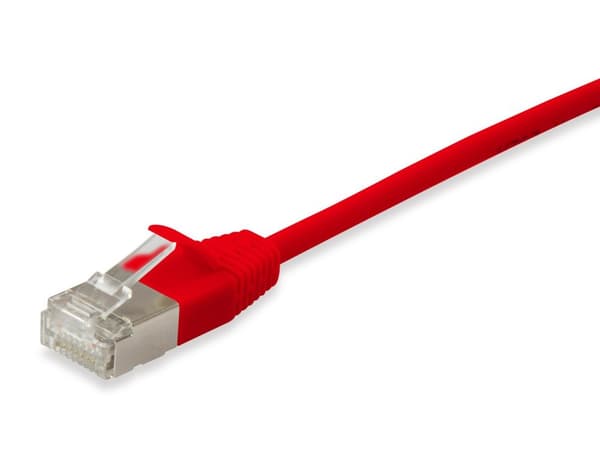 varusta ohut - Patch Cable - RJ-45 (M) - RJ-45 (M) - 3m - F/FTP - CAT 6a - IEEE 802.3 - Suojattu, Valettu, Koukkuton, Säikeinen - Punainen