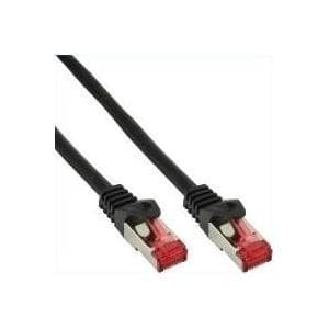 INLINE - Patch ledning - RJ-45 (M) til RJ-45 (M) - 25 cm - SFTP, PiMF - CAT 6 - støbt, uden krog - sort