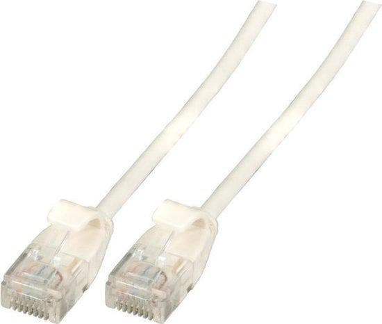 Tillverkare: EFB Elektronik RJ45 patchkabel U/UTP, Cat.6A, råkabel TPE 3.6mm ultraflex, 0.5m, vit Den oskärmade Cat.6A RJ45 patchkabeln säkerställer m