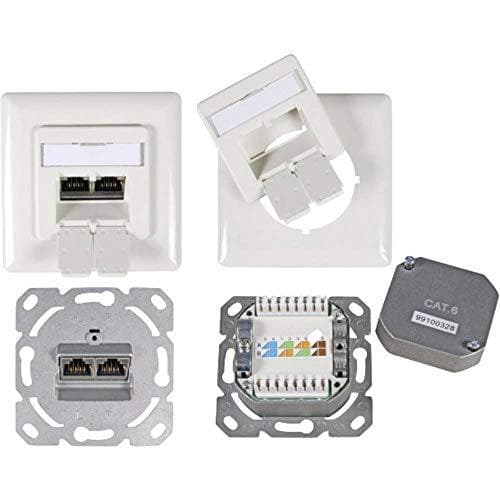 EFB-elektroniikka EFB-dataliitin Cat.6 250MHz oikea/vasen, uppoasennettu, 2xRJ45, valkoinen (ET-25211.2V1) Valkoinen