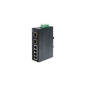 PLANET IGS-620TF - switch - uadministreret - 4 x 10/100/1000 + 2 x Gigabit SFP - DIN-skinne monteres - DC (IGS-620TF)