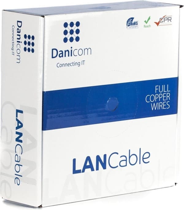 DANICOM CAT7 S/FTP 100 metrin kaapeli jäykällä rullalla - LSZH (Eca)