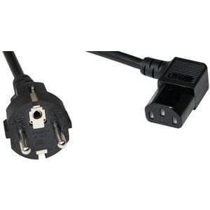Logilink - strømkabel - IEC 320 EN 60320 C13 til CEE 7/7 (SCHUKO) (M) - AC 250 V - 10 A - 5 m - støbt retvinklet stik - sort (CP119)