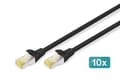 Miniatyrbild 2 av 6: DIGITUS - Patchkabel - RJ-45 (M) till RJ-45 (M) - 2 m - S/FTP - CAT 6a - skärmad, halogenfri, gjuten, utan krok - svart (pack om 10)