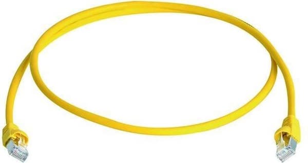 Telegärtner L00000A0234 RJ45 Verkkokaapeli, patch-kaapeli CAT 6A S/FTP 25,00 cm Keltainen Tulenkestävä, Kiinnittyvä, Parisuojattu, Suojattu (kaksois),