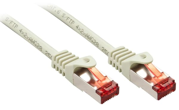 Lindy Basic - Patch-kabel - RJ-45 (M) til RJ-45 (M) - 7,5 m - SFTP, PiMF - CAT 6 - Støbt, uden krog, snoret - Cool Grey (47347)