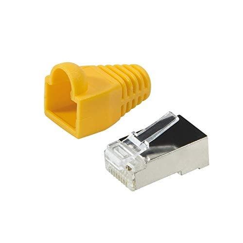 LogiLink MP0015 RJ45 stik CAT 5e, skærmet MP0015 stik, lige poler: 8P8C gul 100 stk.