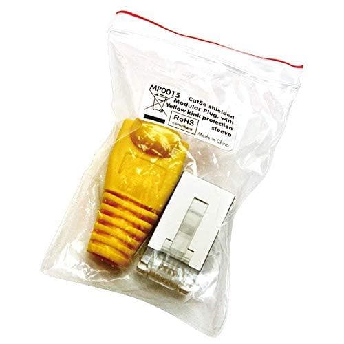 LogiLink MP0015 RJ45 stik CAT 5e, skærmet MP0015 stik, lige poler: 8P8C gul 100 stk.