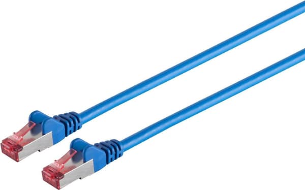 Netværkskabel patchkabel, kat 6A, S/FTP, PIMF, halogenfri, GHMT-CERTIFICERET, blå, 10,0 m (75720-AB)