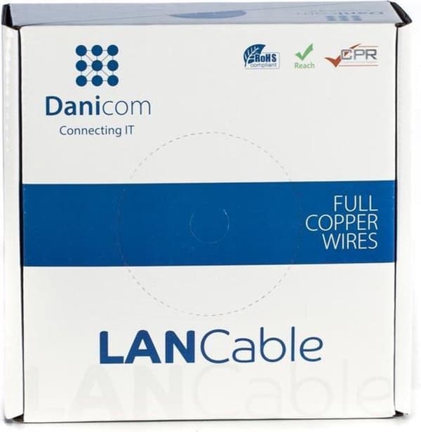 DANICOM CAT5E FTP 100 metrin joustava kaapeli rullalla - PVC (Fca)