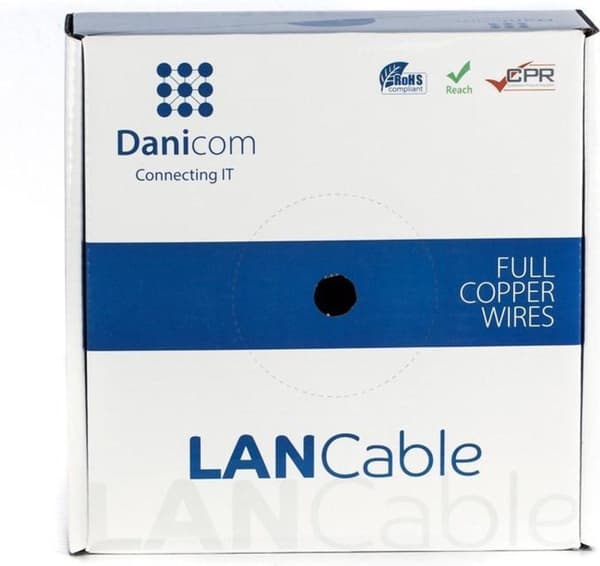 DANICOM CAT6 FTP 50 meter flexibel kabel på rulle - PVC (Fca)